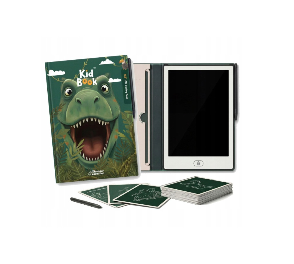 Tablet Graficzny z kartami pracy do rysowania - KidBook - Dino Kidlupe, Kidinex