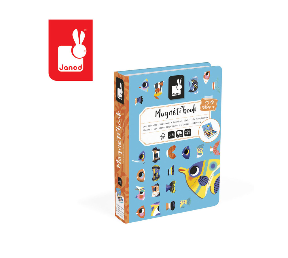 Janod Magnetyczna układanka Tropikalne ryby Magnetibook 3+