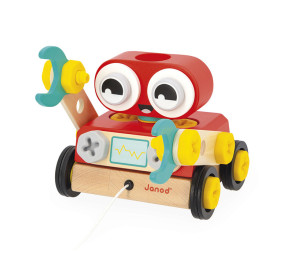 Janod Drewniany robot do skręcania i ciągnięcia Brico ‘Kids 2+