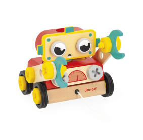 Janod Drewniany robot do skręcania i ciągnięcia Brico ‘Kids 2+