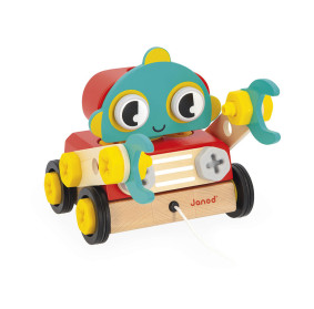 Janod Drewniany robot do skręcania i ciągnięcia Brico ‘Kids 2+