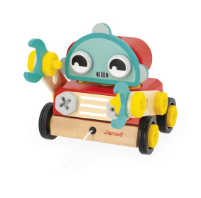 Janod Drewniany robot do skręcania i ciągnięcia Brico ‘Kids 2+