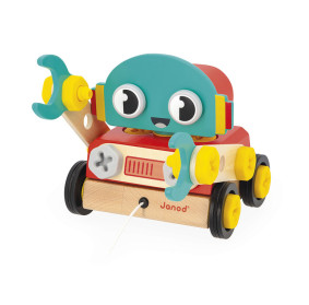 Janod Drewniany robot do skręcania i ciągnięcia Brico ‘Kids 2+