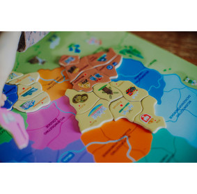 Janod Puzzle magnetyczne Mapa Polski 69 magnesów 7+