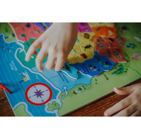Janod Puzzle magnetyczne Mapa Polski 69 magnesów 7+