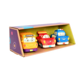 Zestaw 3 mini autek z wyścigówką z napędem – Mini Wheeee-ls! B.TOYS