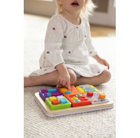 PlayTab Sensoryczny Kwadrat. Gąsienica Koła Zębate FAT BRAIN TOY FA488-33
