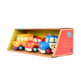 Zestaw 3 mini autek z wyścigówką z napędem – Mini Wheeee-ls! B.TOYS