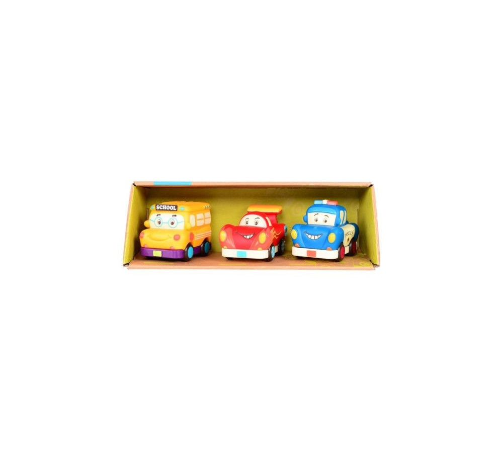 Zestaw 3 mini autek z wyścigówką z napędem – Mini Wheeee-ls! B.TOYS