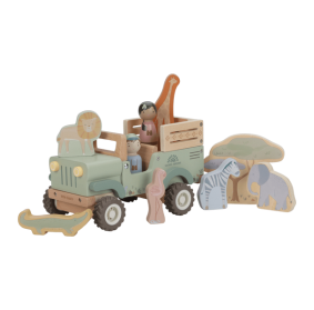 Little Dutch Drewniany samochód ze zwierzątkami Safari Friends LD7482 FSC