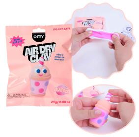 AIR CLAY – ZESTAW KREATYWNY Z MASĄ SAMOUTWARDZALNĄ – BUBBLE OMY