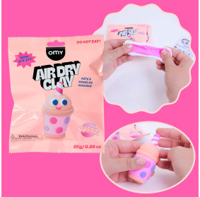 AIR CLAY – ZESTAW KREATYWNY Z MASĄ SAMOUTWARDZALNĄ – BUBBLE OMY