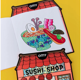 KSIĄŻKA DO KOLOROWANIA Z NAKLEJKAMI - SUSHI SHOP