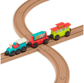All Aboard – kolejka z torami i znakami 29 el. magnetyczne wagony, zabawka dla dzieci 2+ BATTAT