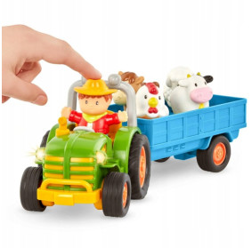 Traktor z przyczepą, rolnikiem i zwierzętami – Farming Fun Tractor – Battat