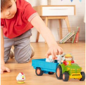 Traktor z przyczepą, rolnikiem i zwierzętami – Farming Fun Tractor – Battat
