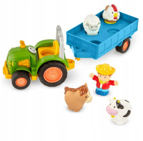 Traktor z przyczepą, rolnikiem i zwierzętami – Farming Fun Tractor – Battat