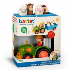 Traktor z przyczepą, rolnikiem i zwierzętami – Farming Fun Tractor – Battat