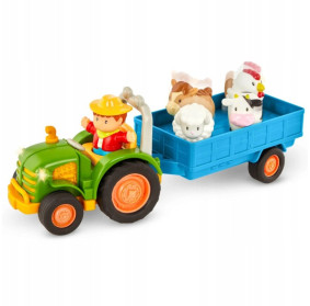 Traktor z przyczepą, rolnikiem i zwierzętami – Farming Fun Tractor – Battat