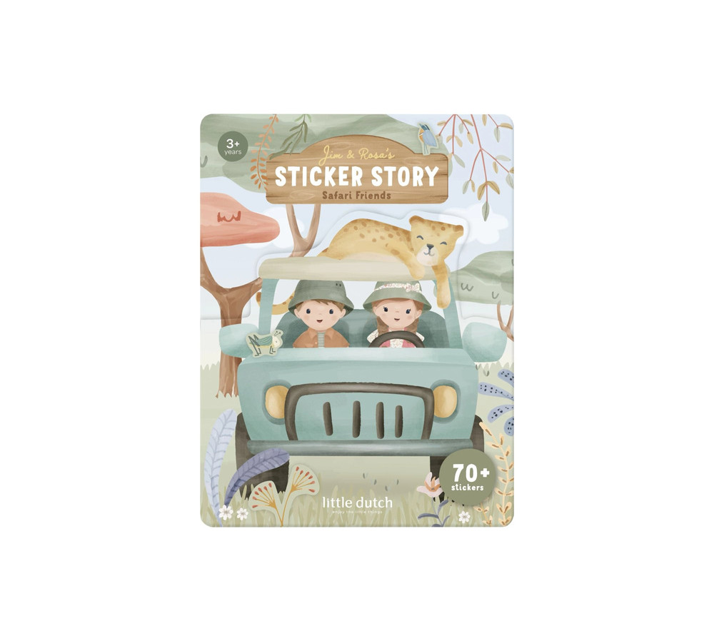 Little Dutch Książeczka z naklejkami - Safari
