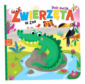 Zwierzęta w zoo. Duże puzzle AKSJOMAT