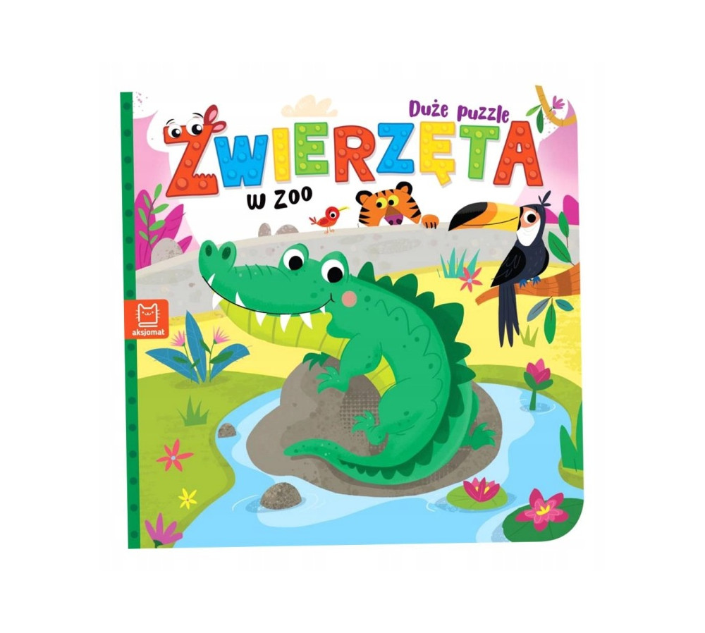 Zwierzęta w zoo. Duże puzzle AKSJOMAT
