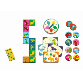 Gra edukacyjna Bingo memo domino DINOZAURY DJECO DJ08132