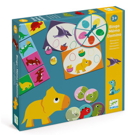 Gra edukacyjna Bingo memo domino DINOZAURY DJECO DJ08132