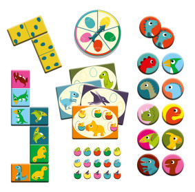 Gra edukacyjna Bingo memo domino DINOZAURY DJECO DJ08132