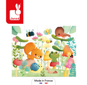 Puzzle w walizce Przyjaciele z ogródka 20 elementów 2+ Made in France, Janod