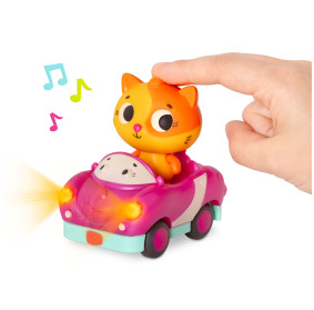 Zestaw 3 miękkich AUTEK sensorycznych z wesołymi PASAŻERAMI B.TOYS Light Up Cars