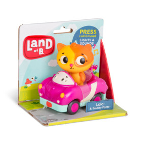 Miękkie AUTKO sensoryczne wyścigówka z KOTKIEM – Land of B. B.TOYS
