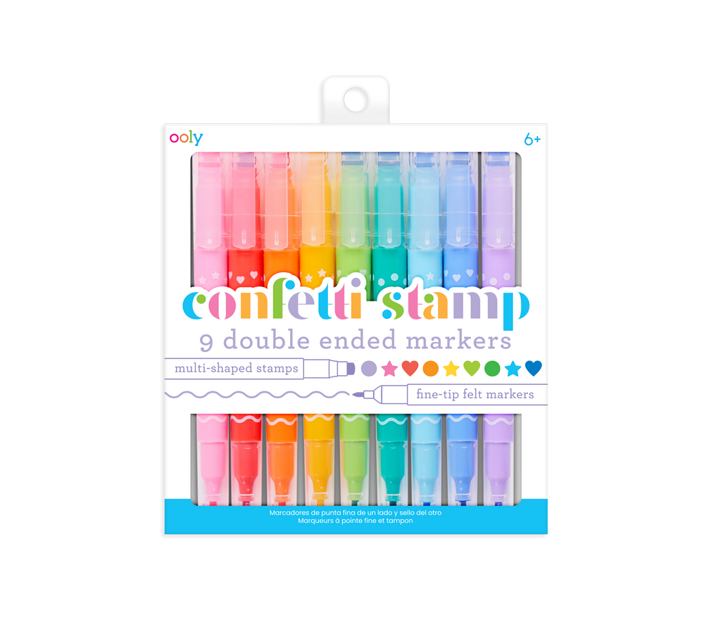 Dwustronne flamastry ze stempelkami - Confetti Stamp, Ooly