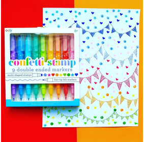 Dwustronne flamastry ze stempelkami - Confetti Stamp, Ooly