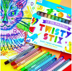 Olejne Kredki Pastelowe w Oprawie, Twisty Six, 12 szt., Ooly