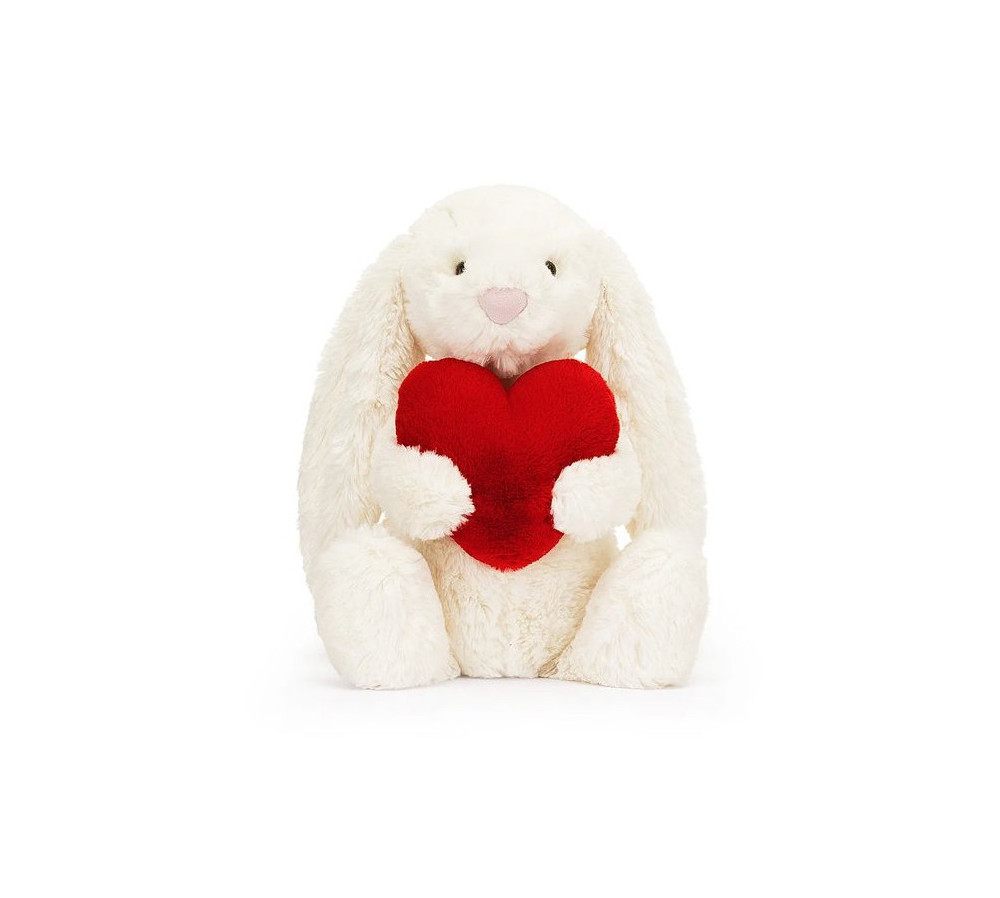 Króliczek Kremowy z Czerwonym Sercem 31 cm, Jellycat