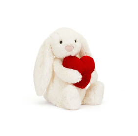 Króliczek Kremowy z Czerwonym Sercem 31 cm, Jellycat