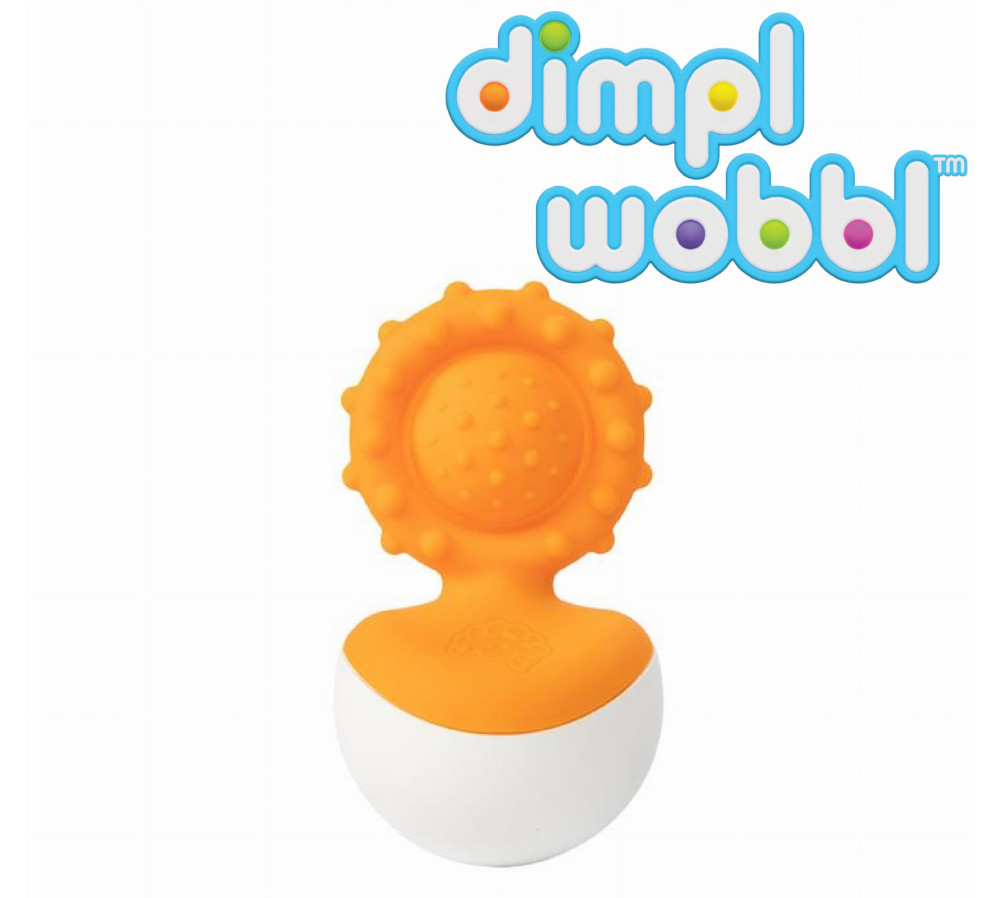 Gryzak Wańka Wstańka Pomarańczowy Bąbelki Dimpl Fat Brain Toys FA217-2