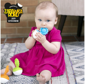 Gryzak Wańka Wstańka Niebieski Bąbelki Dimpl Fat Brain Toys FA217-4