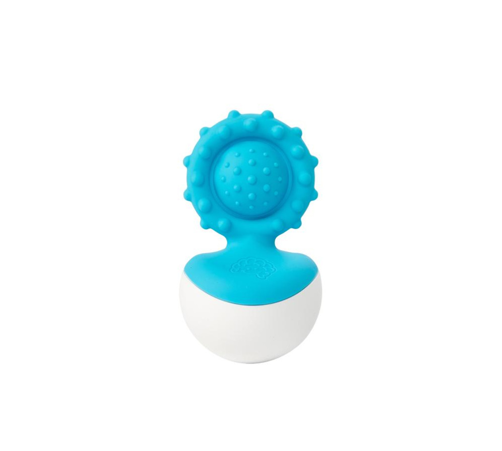 Gryzak Wańka Wstańka Niebieski Bąbelki Dimpl Fat Brain Toys FA217-4