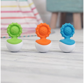 Gryzak Wańka Wstańka Zielony Bąbelki Dimpl Fat Brain Toys FA217-3