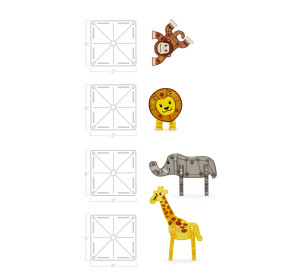 MAGNA-TILES® Klocki Magnetyczne Safari Animals 25 el.