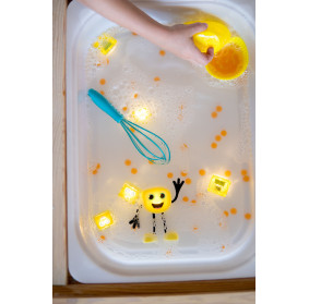 Glo Pals, Kostki sensoryczne świecące w wodzie Alex - zabawka kąpielowa, kolor żółty