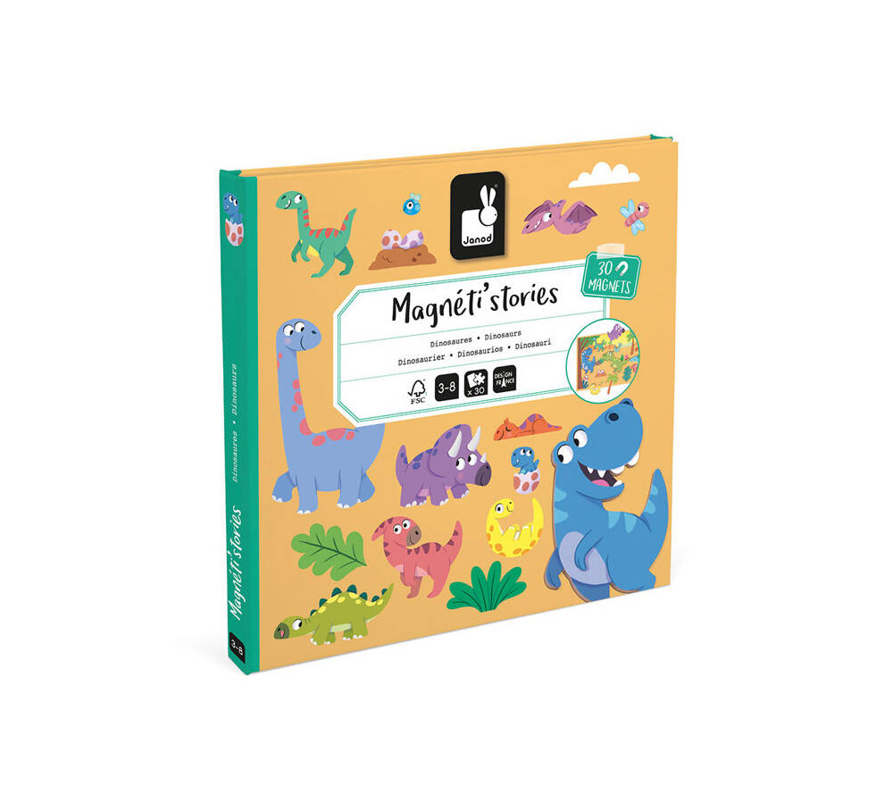 Magnetyczna układanka Dinozaury Magneti'stories 3+, Janod