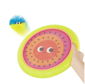 SPRĘŻYSTE DYSKI z kudłatymi piłeczkami Poppin’ Paddles – gra zręcznościowa B.Toys