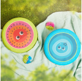 SPRĘŻYSTE DYSKI z kudłatymi piłeczkami Poppin’ Paddles – gra zręcznościowa B.Toys