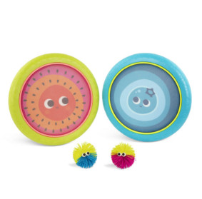 SPRĘŻYSTE DYSKI z kudłatymi piłeczkami Poppin’ Paddles – gra zręcznościowa B.Toys