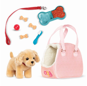 Piesek COCKER SPANIEL w TOREBCE – Hop in Dog Carrier Our Generation
