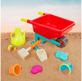 TACZKA z KONEWKĄ i zestawem akcesoriów do piasku Wheelbarrow Wonders B.TOYS