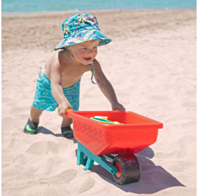 TACZKA z KONEWKĄ i zestawem akcesoriów do piasku Wheelbarrow Wonders B.TOYS
